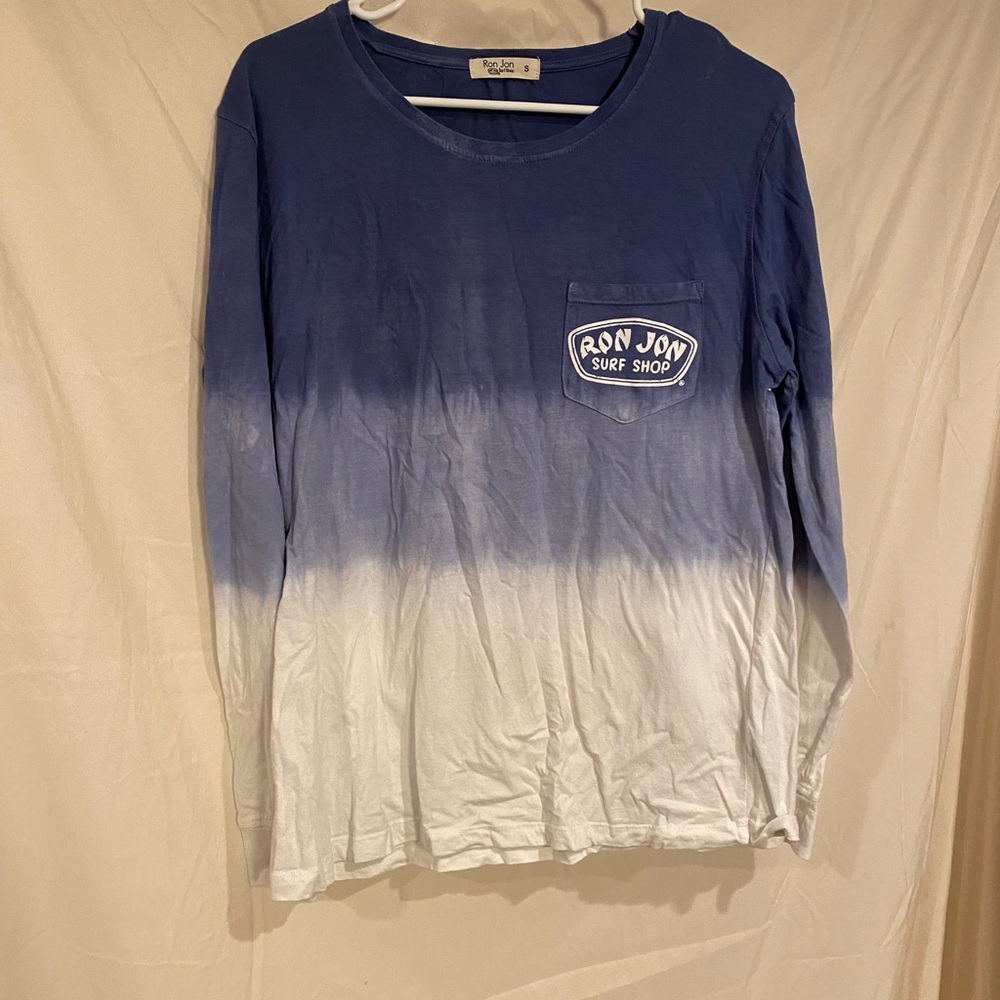 Tie dyed dipped long sleeve Ron Jon shirt